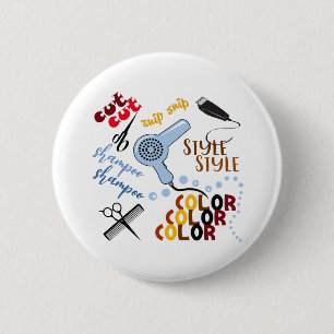 Im Friseursalon Button