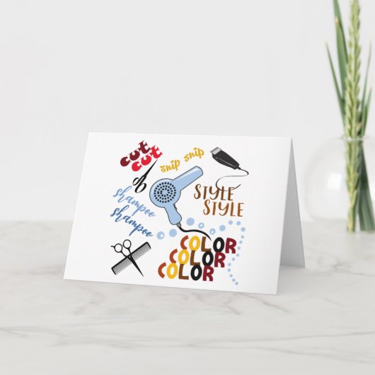 Im Friseursalon Karte (Vorderseite)