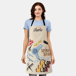 Im Friseursalon Schürze