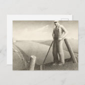 Im Frühling von Grant Wood Postkarte (Vorne/Hinten)