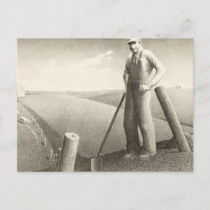 Im Frühling von Grant Wood Postkarte