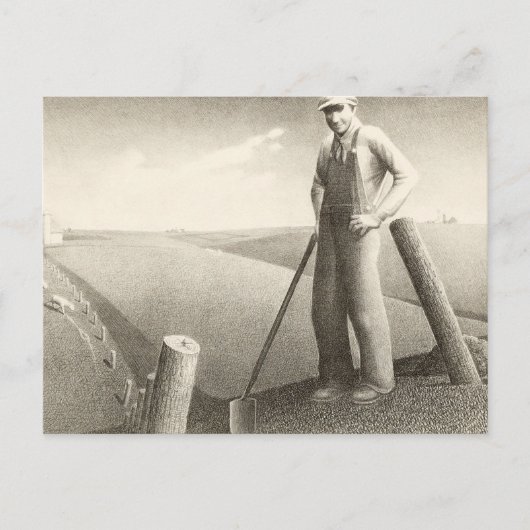 Im Frühling von Grant Wood Postkarte (Vorderseite)