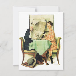 Im Frühstückstisch 1930 Norman Rockwell Feiertagskarte