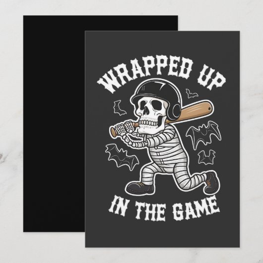 Im Game-BaseballHalloween Einladung (Vorne/Hinten)