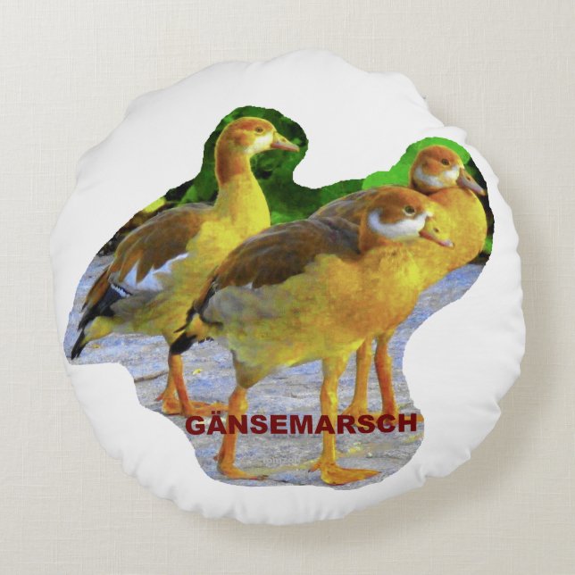 Im GÄNSEMARSCH -  Rundes Kissen (Rückseite)