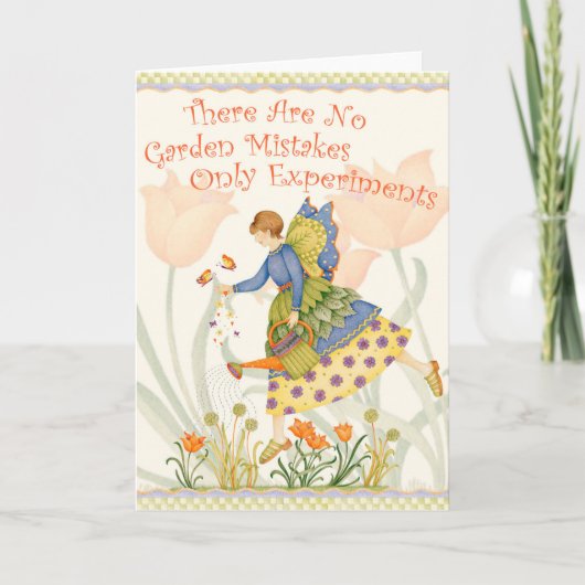 Im Garten arbeitenexperimente - Gruß-Karte Karte (Vorderseite)