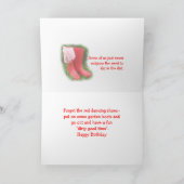 Im Garten arbeitenrot lädt Geburtstag oder jede Karte (Innenseite)