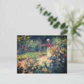 Im Garten Claude Monet beeindruckendes Gemälde Postkarte (Stehend Vorderseite)
