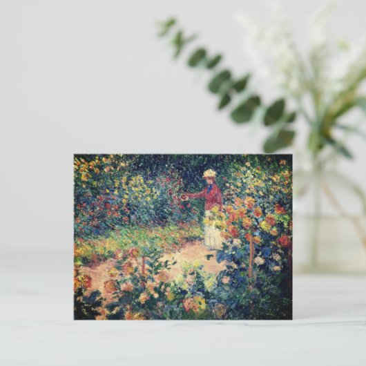 Im Garten Claude Monet beeindruckendes Gemälde Postkarte (Stehend Vorderseite)