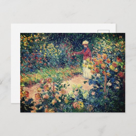 Im Garten Claude Monet beeindruckendes Gemälde Postkarte (Vorne/Hinten)