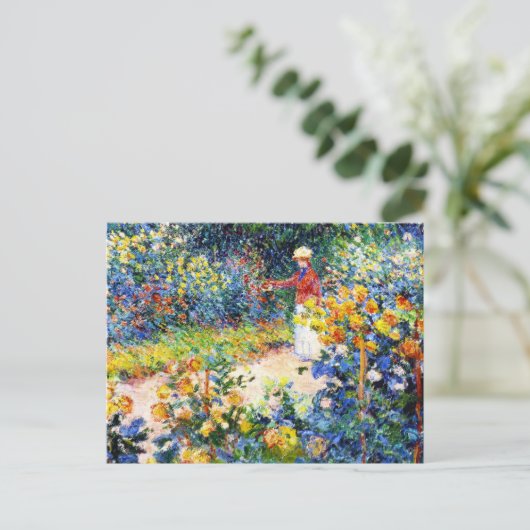 Im Garten Claude Monet Malerin Postkarte (Stehend Vorderseite)