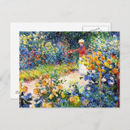 Im Garten Claude Monet Malerin Postkarte (Vorne/Hinten)