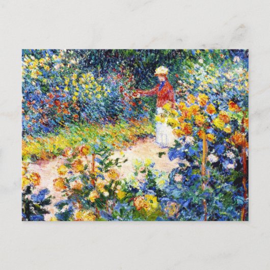 Im Garten Claude Monet Malerin Postkarte (Vorderseite)