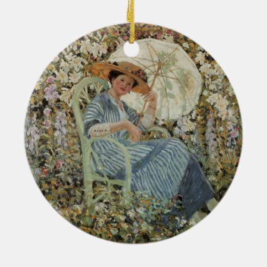 Im Garten, Giverny von Frederick Frieseke Keramik Ornament (Hinten)