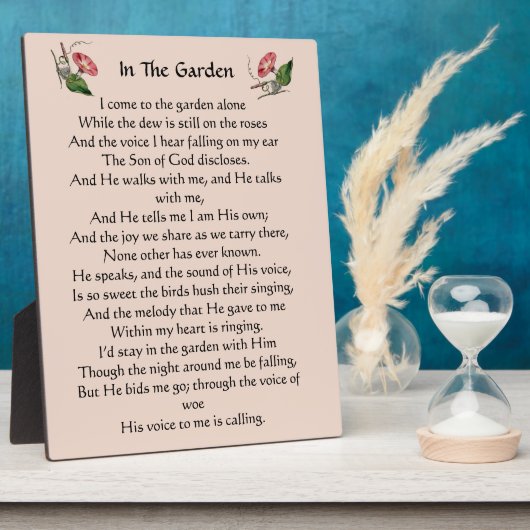 Im Garten Hymn Plaque Fotoplatte (Seite)