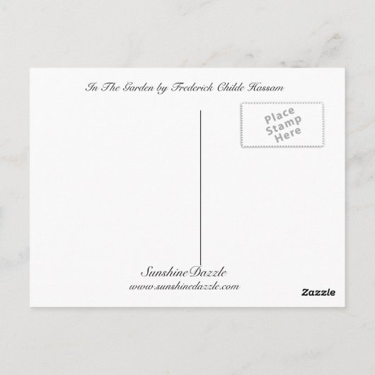Im Garten Postkarte (Rückseite)
