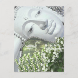 Im Garten - Quan Yin & Blume Postkarte