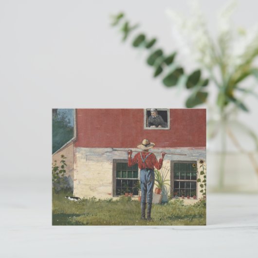 Im Garten (Rustikale Freundschaft) | Winslow Homer Postkarte (Stehend Vorderseite)