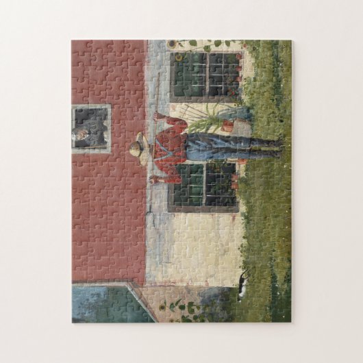 Im Garten (Rustikale Freundschaft) | Winslow Homer Puzzle (Vertikal)