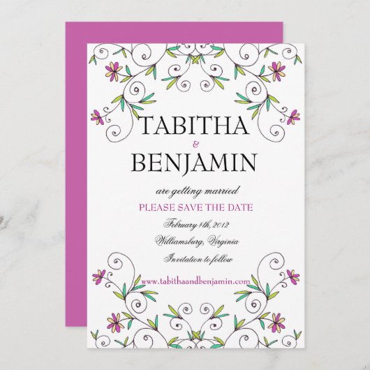 Im Garten - Save the Date (Vorne/Hinten)