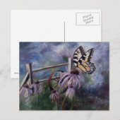 Im Garten Schmetterling Postkarte (Vorne/Hinten)