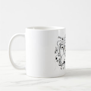 Im Garten versteckt. - Tintenzeichnung Kaffeetasse