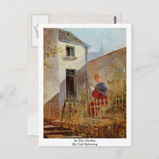 Im Garten von Carl Spitzweg Postkarte (Vorne/Hinten)