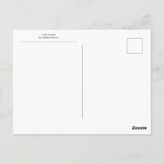 Im Garten von Matilda Browne Postkarte (Rückseite)