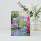im Garten von Monet Postkarte (Stehend Vorderseite)