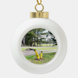 Im Garten wieder verloren Keramik Kugel-Ornament