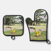 Im Garten wieder verloren Ofenhandschuh & Topflappen-Set (Vorderseite)