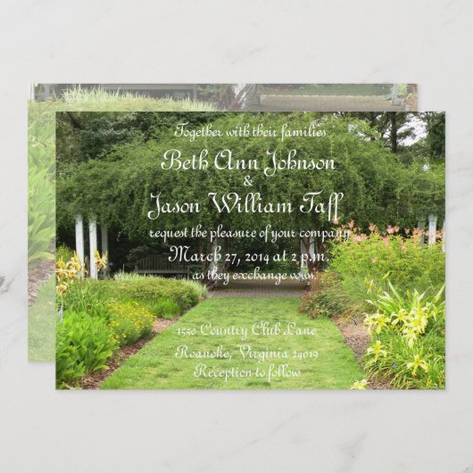 Im Gartenthema Einladung (Vorne/Hinten)