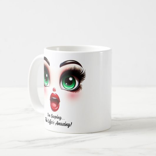 I'm Gasping, Fabulous Eyes Funny Face Kaffeetasse (Vorderseite Links)