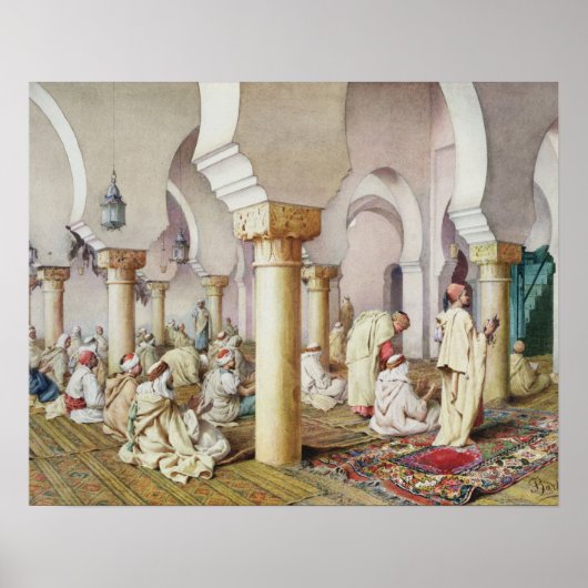Im Gebet in der Moschee, 1884 Poster (Vorne)
