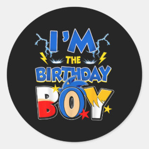 Im Geburtstag Junge Familie Matching Party Video G Runder Aufkleber