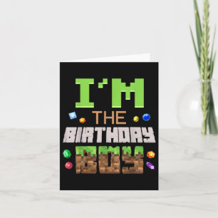 Im Geburtstagsjunge Party Video Gamer Pixel Number Karte