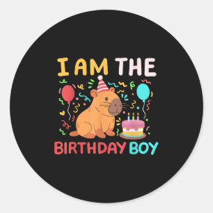 Im Geburtstagskind Niedlich Capybara Kids Bday Fam Runder Aufkleber