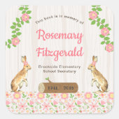 Im Gedächtnis der Buchplatte, Blumenkaninchen Quadratischer Aufkleber (Vorderseite)