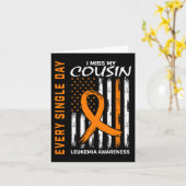 Im Gedächtnis geliebter Geschenke Cousin Leukämie  Karte (Gelbe Blume)