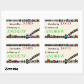 Im Gedächtnis gespendeter Buchzeichen Rechteckiger Aufkleber (Blatt)