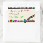 Im Gedächtnis gespendeter Buchzeichen Rechteckiger Aufkleber (Tasche)