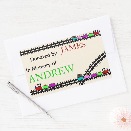 Im Gedächtnis gespendeter Buchzeichen Rechteckiger Aufkleber (Umschlag)