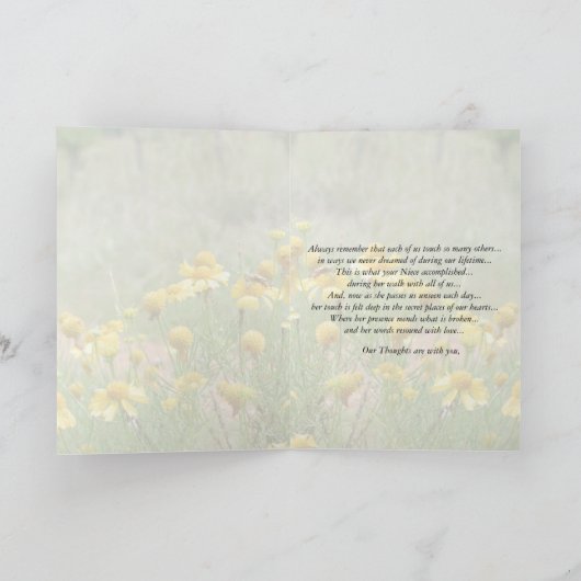 Im Gedächtnis Ihrer Nichte Card von Janz Karte (Innenseite)