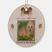 Im Gedächtnis Ihres Hundes Keramik Ornament (Links)