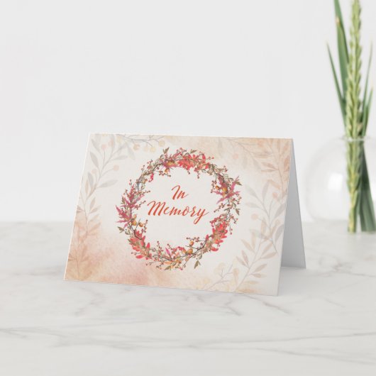 Im Gedächtnis im Erntedank mit Herbstkranz Karte (Vorderseite)