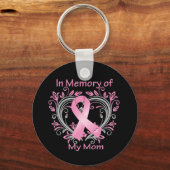 Im Gedächtnis meiner Mama Brustkrebs Herz Schlüsselanhänger (Vorderseite)