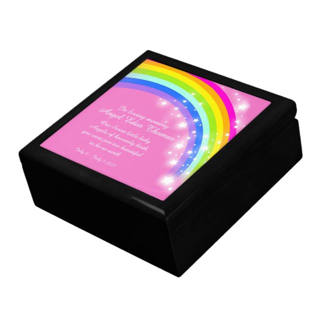 Im Gedächtnis Regenbogenbaby Pink Keebake Box Erinnerungskiste (Seite)
