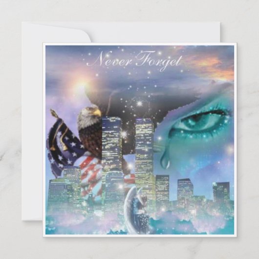 Im Gedächtnis von 911 Tribute Card werden wir nie (Vorderseite)