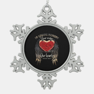 Im Gedächtnis waren Ihre Wünsche bereit Schneeflocken Zinn-Ornament