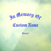 Im Gedenken an das riesige Tribute-Fenster Fensteraufkleber (Blatt 3)